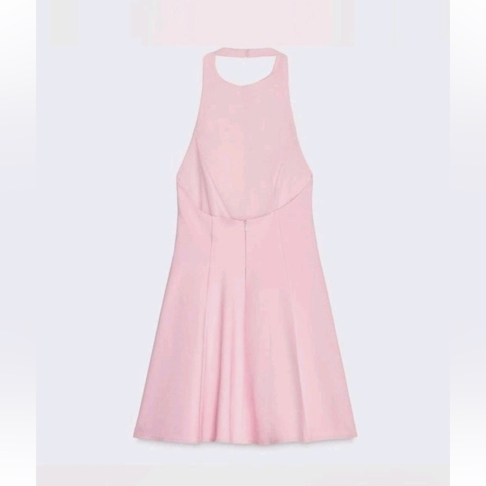 NWT Zara Pastel Pink Halter A Line Skater Dress with Pockets NWT Size M - Picture 3 of 16